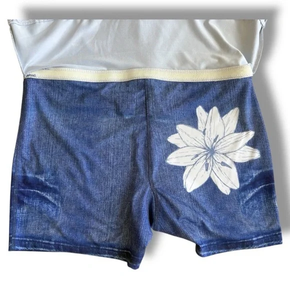 Lucky in Love Blue & White Floral Accent Tennis Pickleball Golf Skort. Women’s L - Picture 4 of 7